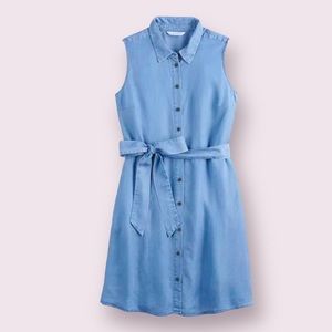 POPSUGAR Chambray Sleeveless Shirt Dress